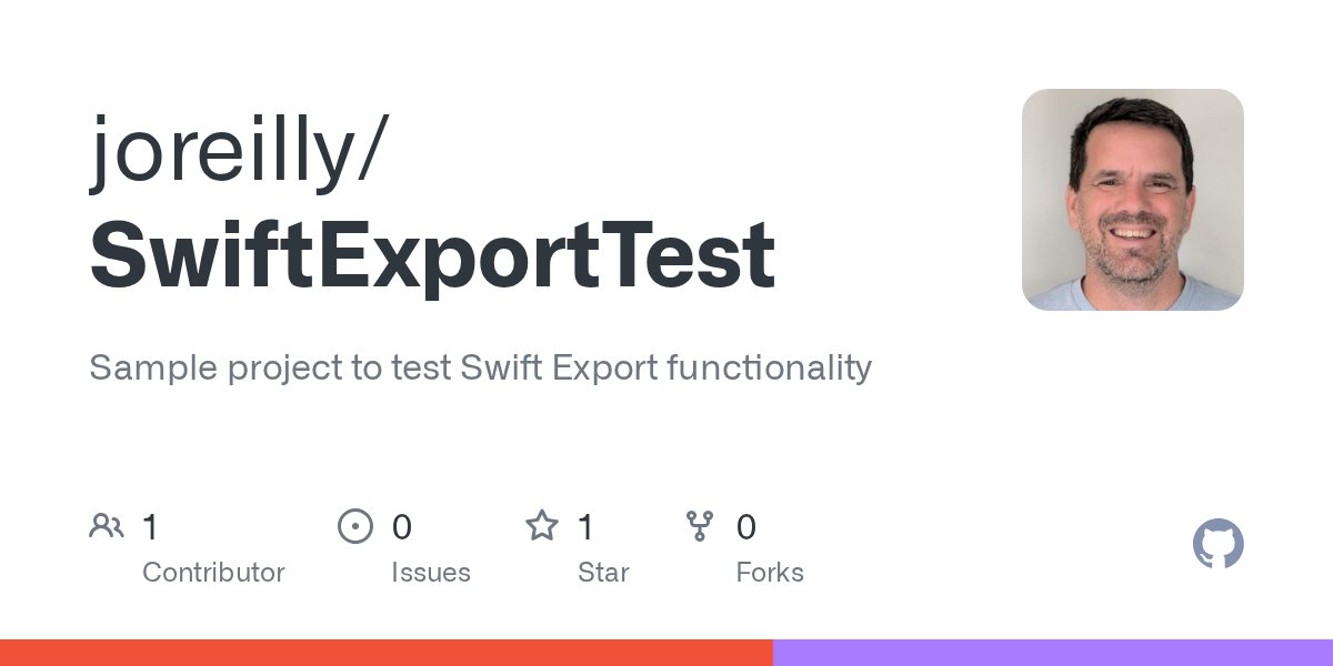 joreilly's tweet card. Sample project to test Swift Export functionality. Contribute to joreilly/SwiftExportTest development by creating an account on GitHub.