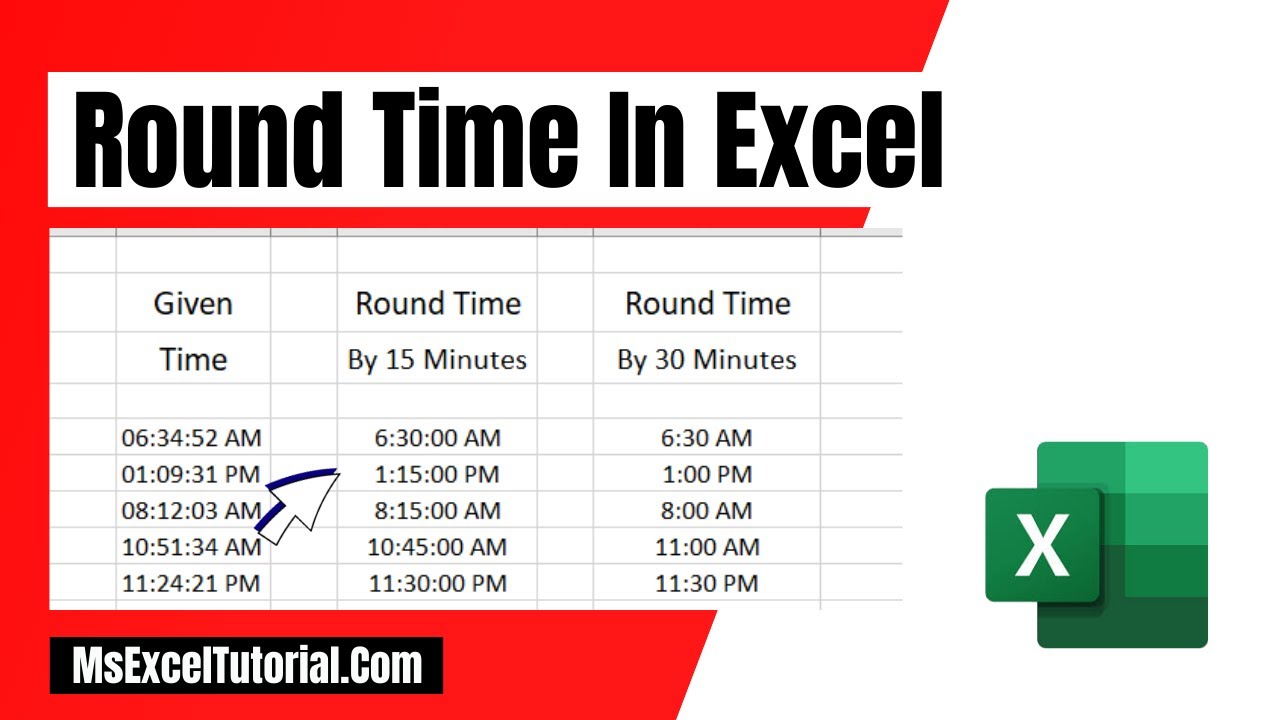 Excel10tutorial's tweet card. How to Round Time In Excel