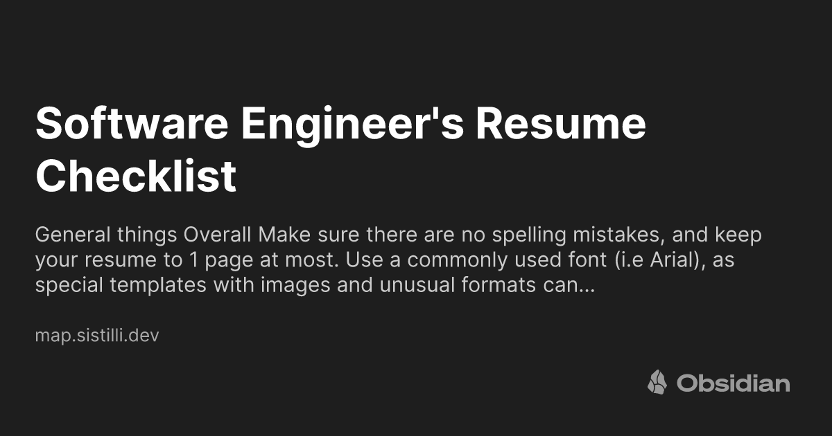 frontendCoding's tweet card. General things Overall Make sure there are no spelling mistakes, and keep your resume to 1 page at most. Use a commonly used font (i.e Arial), as special templates with images and unusual formats can…