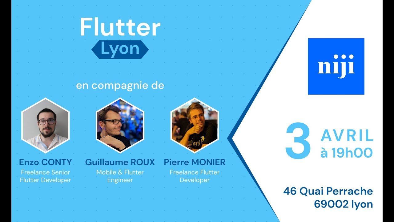 FlutterFrCom's tweet card. Flutter Lyon #3