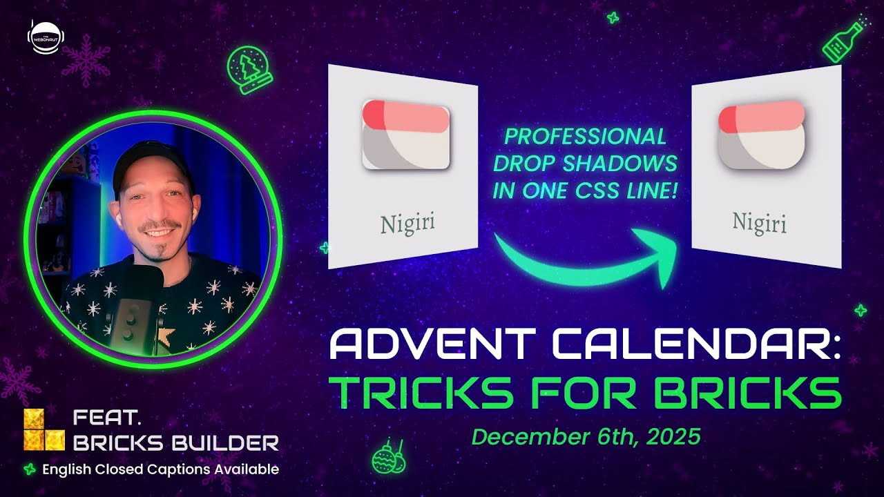 thewebonaut's tweet card. Advent Calendar: Tricks for Bricks Builder - Trick #6: Perfect Drop...