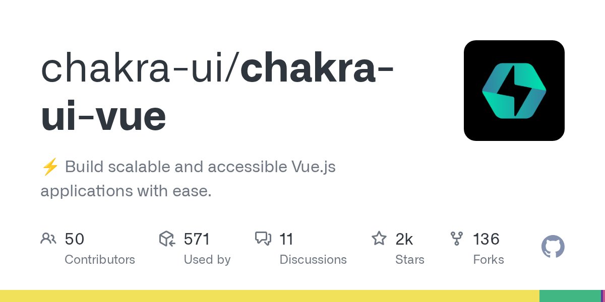 chakraui_vue's tweet card. Minor Changes 7d1bdf30 #474 Thanks @simpletrontdip! - Backport v1 Theme API to v0.x 2bb4540#473 Thanks @Pwuts - feat(types): improve & add type declarations Patch Changes 4429524b #476 Thank...