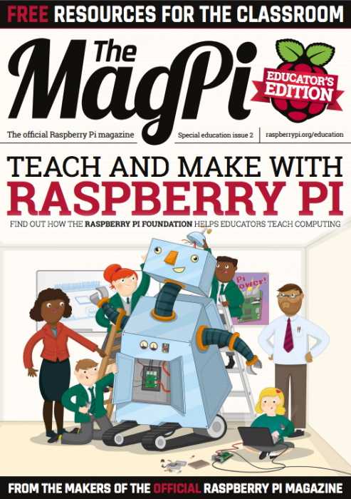 RaspberryPiHack's tweet card. The second edition of our special Educator's Edition of The MagPi is available now.