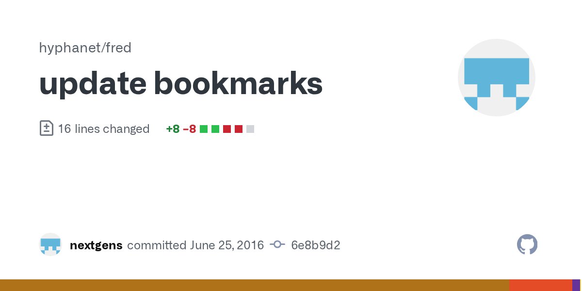 freenet_changes's tweet card. update bookmarks · hyphanet/fred@6e8b9d2