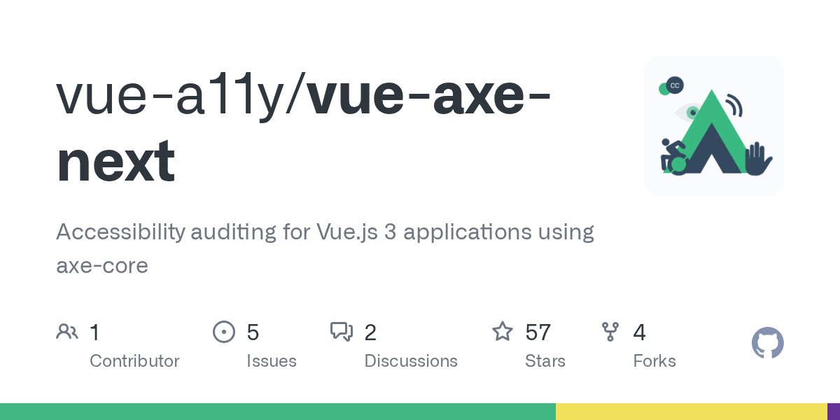 vue_a11y's tweet card. Accessibility auditing for Vue.js 3 applications using axe-core - vue-a11y/vue-axe-next