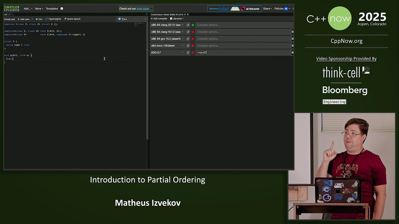 cppnow's tweet card. Introduction to C++ Function Template Partial Ordering - Matheus...