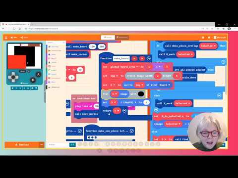 WeCodeMakeCode's tweet card. Puzzler in MakeCode Arcade Blocks as Streamed on Twitch