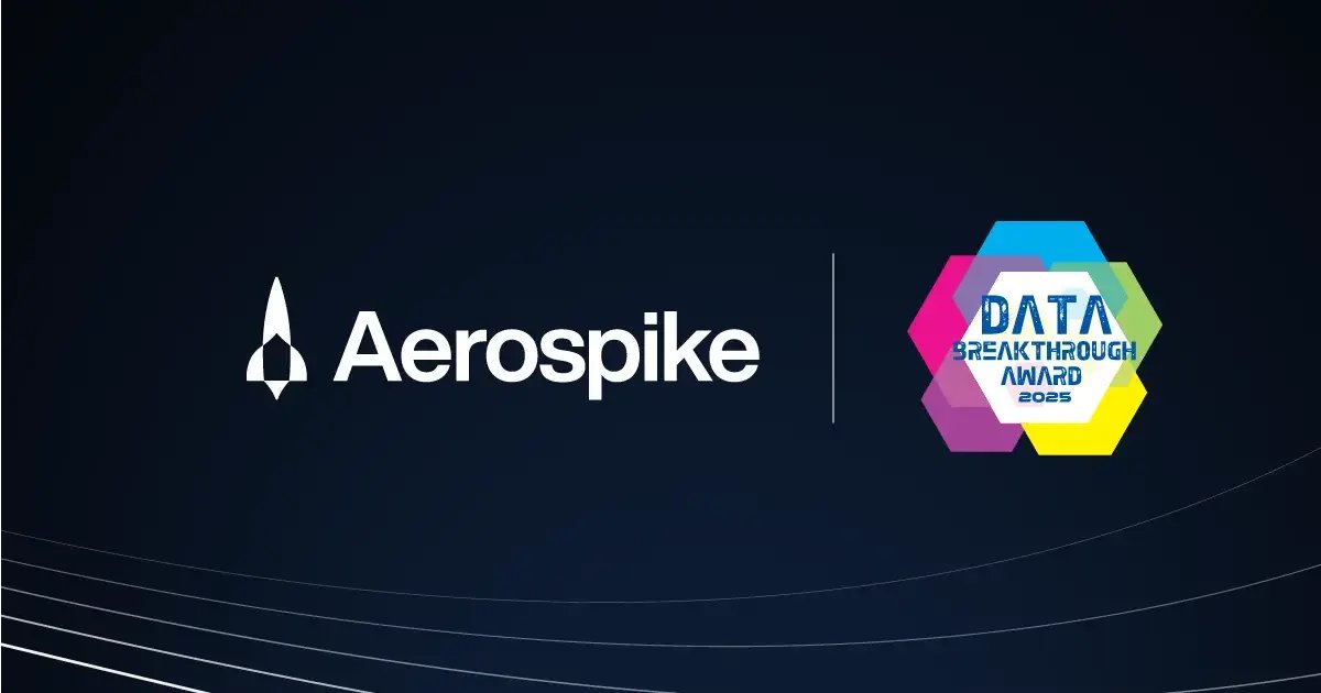 aerospikedb's tweet card. Aerospike has been named the 2025 Graph DB Solution of the Year by the Data Breakthrough Awards. Recognized for high performance, low costs, and efficiency at scale, Aerospike Graph powers real-time...