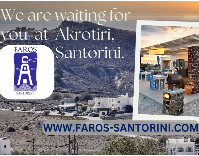Santorini2014's tweet card. Restaurant Faros in Akrotiri Santorini island in Greece