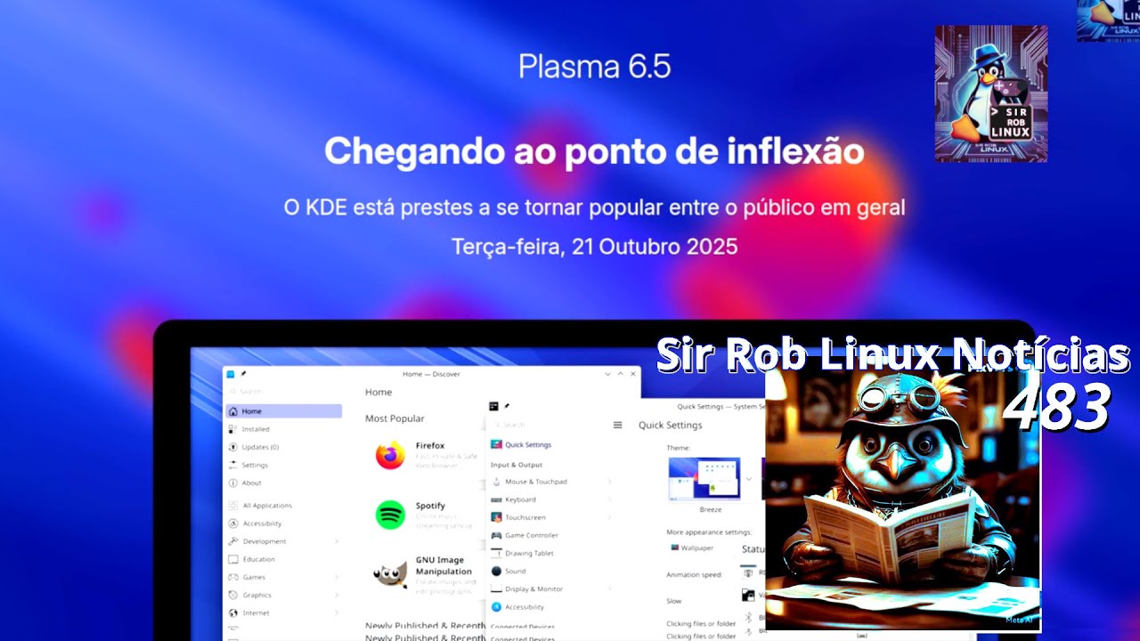 sirroblinux's tweet card. Novidades do Plasma 6.5 | SR Linux NOTÍCIAS #483 - 23/10/25