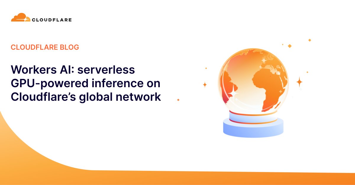 Cloudflare's tweet card. We are excited to launch Workers AI - an AI inference as a service platform, empowering developers to run AI models with just a few lines of code, all powered by our global network of GPUs