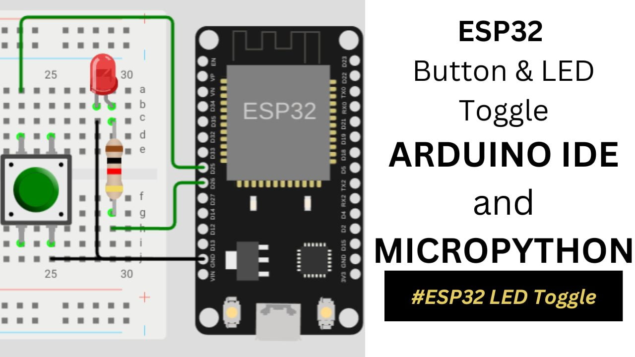 HVoltages's tweet card. In this tutorial, you will learn how to interface button with ESP32 and how you can toggle LED using ESP32 in Arduino IDE and Micropython.