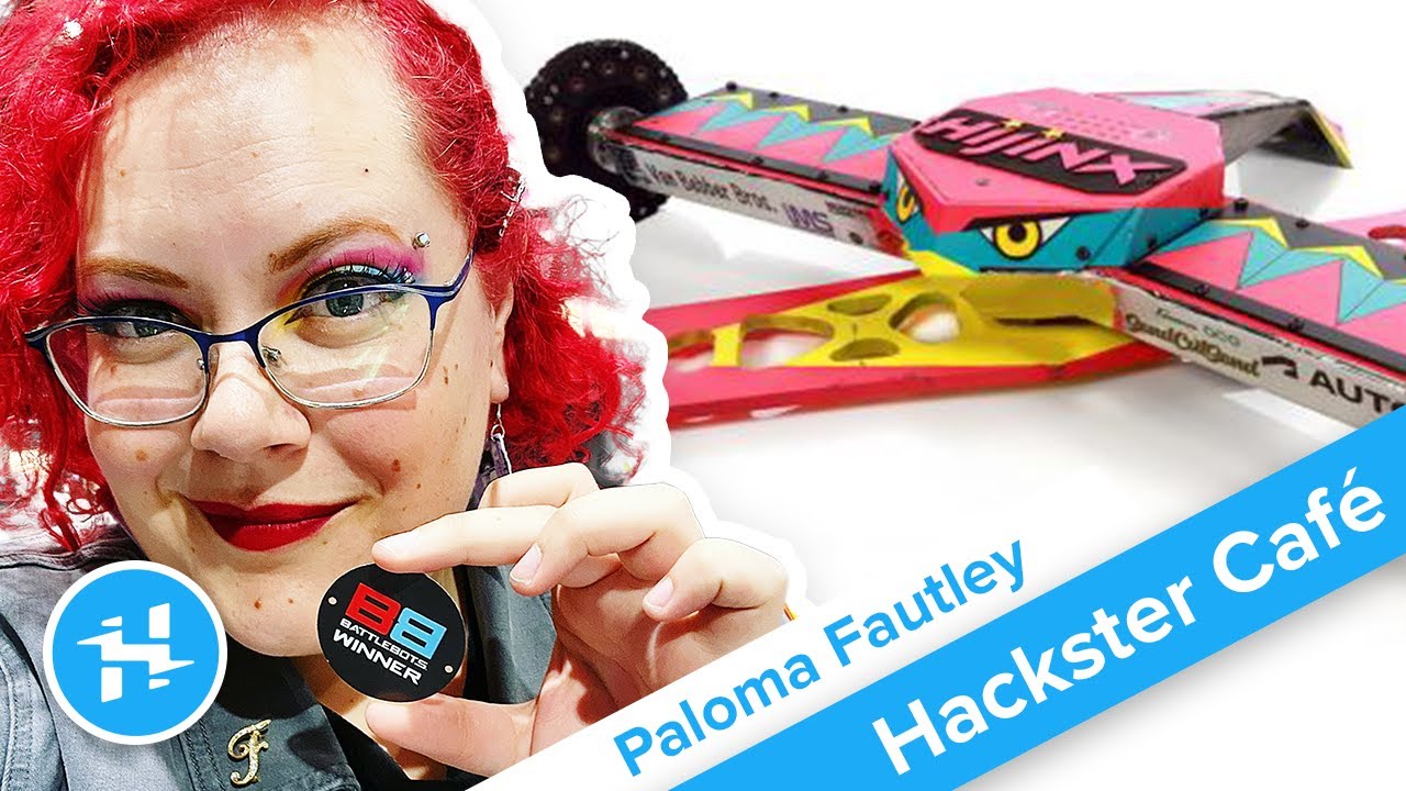 Hacksterio's tweet card. Paloma Fautley // Hackster Café