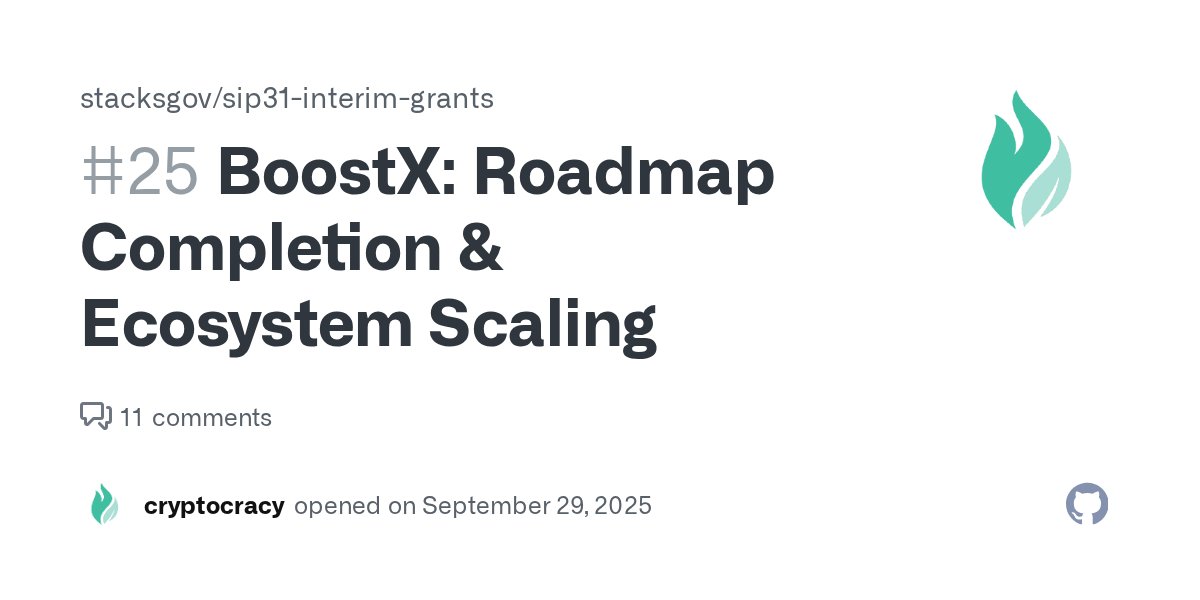 Stacks's tweet card. Applicant Information Email: boostx.contact@gmail.com Twitter: @boostx_app Main project/association: BoostX (SocialFi extension & ecosystem tools for X, Discord, and beyond) Notable ecosystem a...