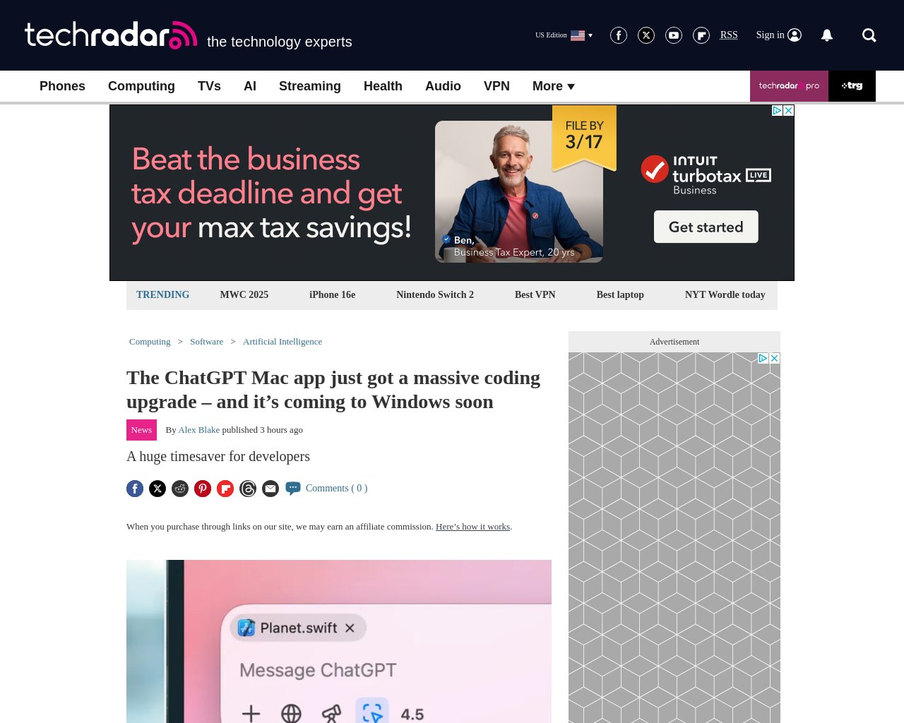 managetech_inc's tweet card. 技術記事の要約: ChatGPTの最新バージョンでは、コードを生成してそれをAppleのXcode開発アプリに