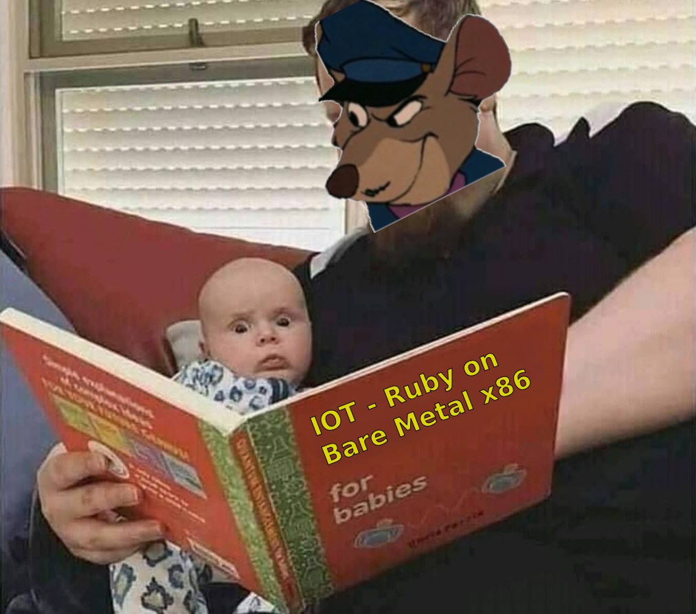 montrehack's tweet card. OOO's new IOT platform: Ruby on Rails? No. Ruby on Bare Metal x86.