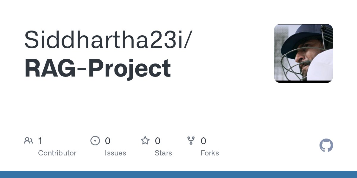 NameisSiddhu23's tweet card. Contribute to Siddhartha23i/RAG-Project development by creating an account on GitHub.