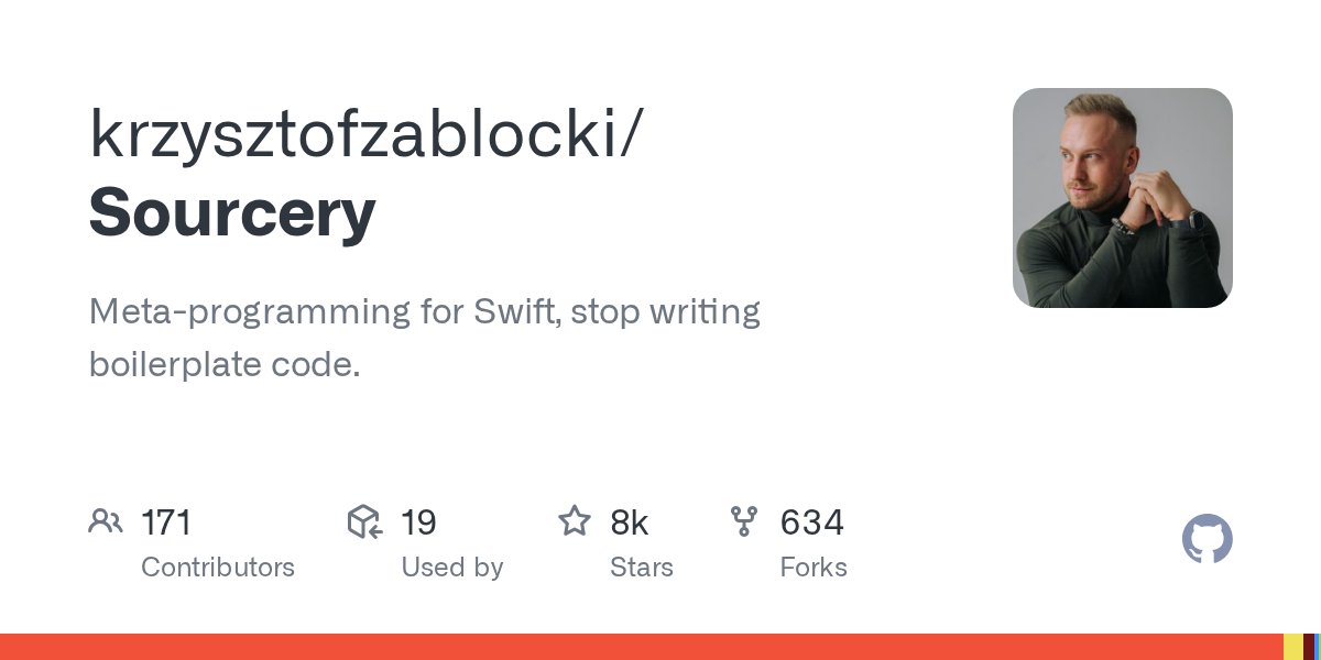 merowing_'s tweet card. Meta-programming for Swift, stop writing boilerplate code. - krzysztofzablocki/Sourcery