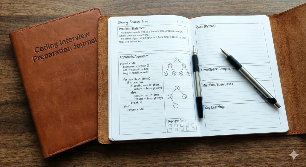 _z_a_d_a_'s tweet card. Stop grinding LeetCode problems aimlessly. Learn to build a structured Coding Interview Preparation Journal to track progress, analyze mistakes, and ensure long-term retention of complex data...