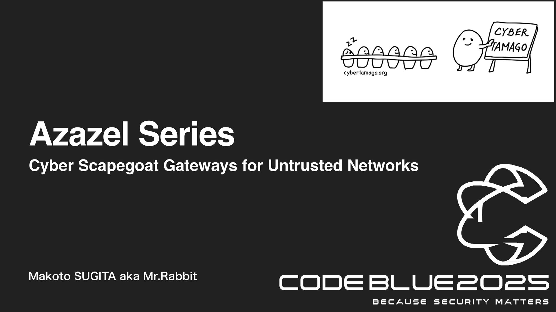 01ra66it's tweet card. Azazel Series is a family of “Cyber Scapegoat Gateways” for untrusted networks, built around the core loop of Detection / Deception / Delay / Visibility…