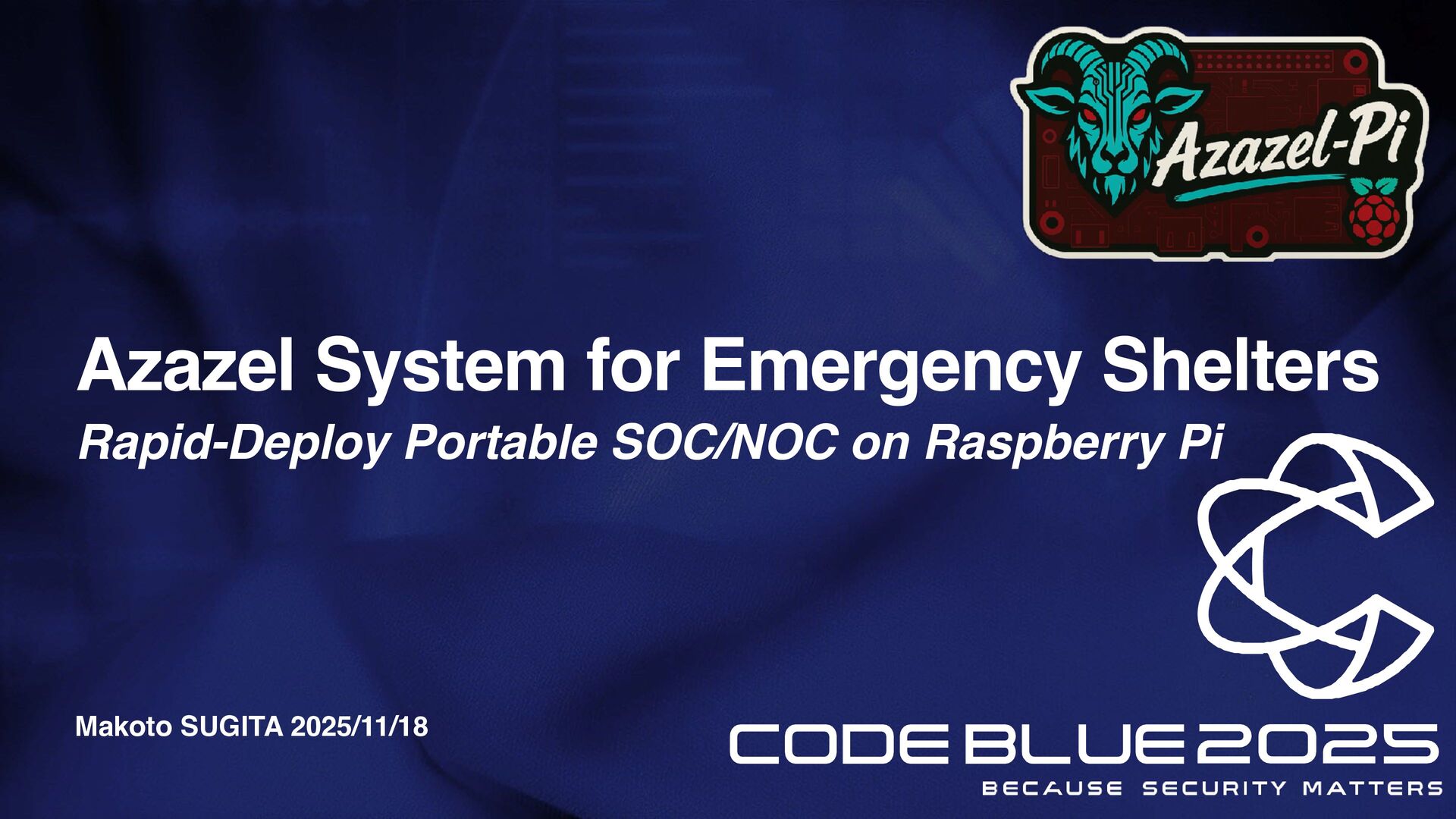 01ra66it's tweet card. Azazel System for Emergency Shelters is a rapid-deploy, portable SOC/NOC built on a single Raspberry Pi, designed to turn fragile, untrusted evacuation-…