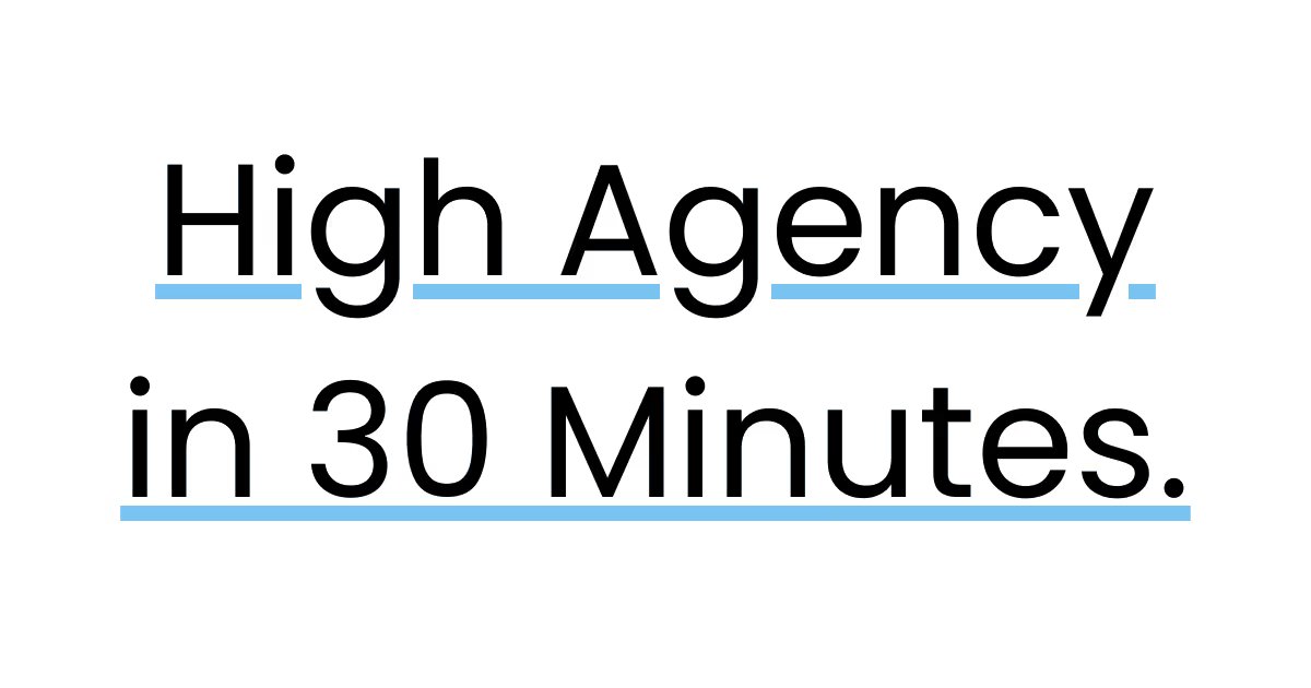 george__mack's tweet card. George Mack explains the core philosophy of High Agency — a mindset that changes how you think and act.
