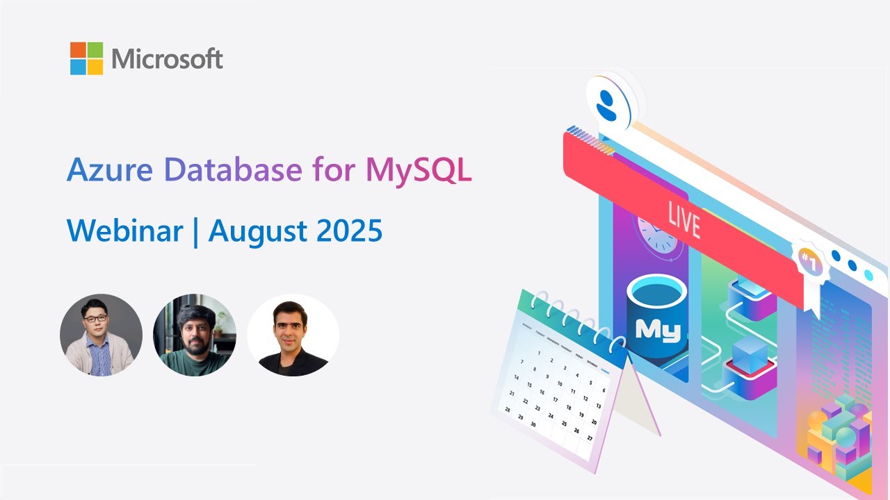 AzureDBMySQL's tweet card. Azure Database for MySQL - Monthly Webinar (Aug 2025)