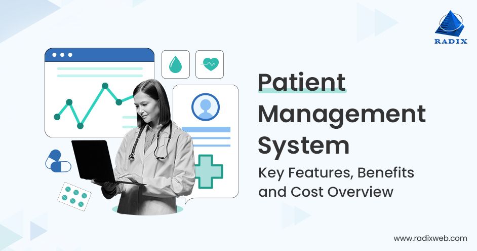 radixweb's tweet card. Explore the essential steps, key benefits, and features of developing patient management software to increase the productivity and quality of patient care services.