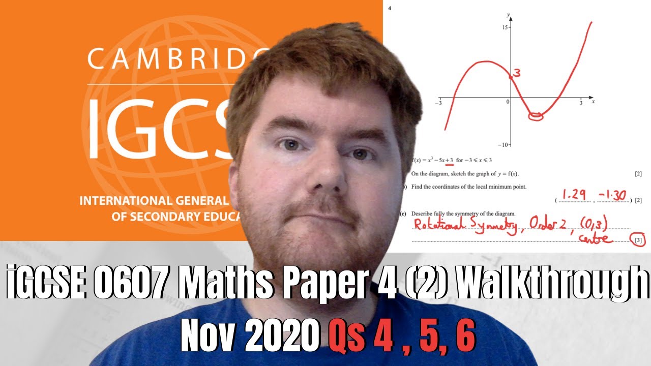 SamGower5's tweet card. IGCSE Maths Paper 4 0607 - Nov 2020 - Qs 4 to 6