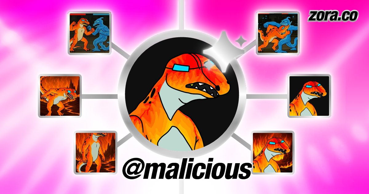 Maliciousalgo's tweet card. malicious is on Zora.