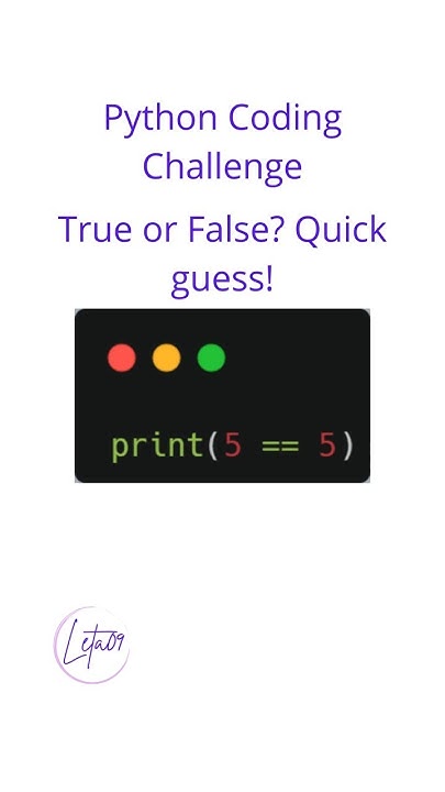 _leta09's tweet card. 🐍 Python Coding Challenge #7 | Comparison Operator #codingforbegin...
