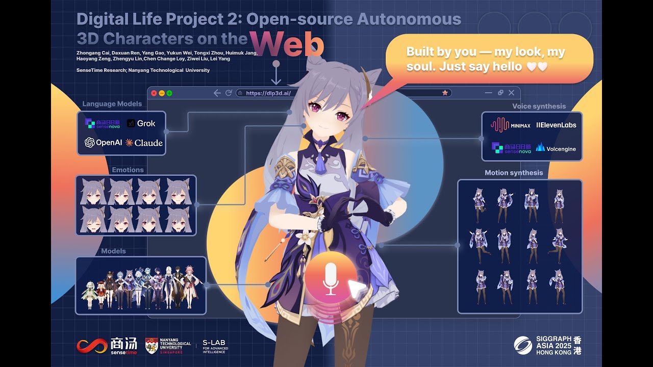 babylonjs's tweet card. Digital Life Project 2: Open-source Autonomous 3D Characters on the...