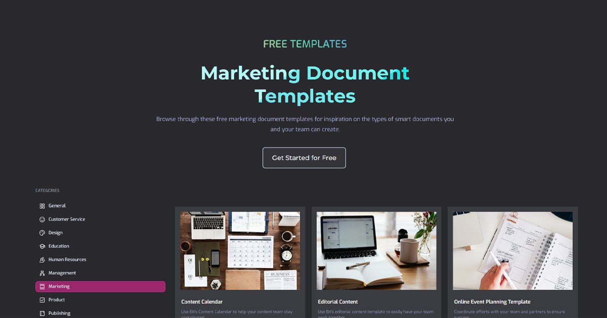 Bit_docs's tweet card. Browse through these marketing templates for inspiration on the types of smart documents you and your team can create.