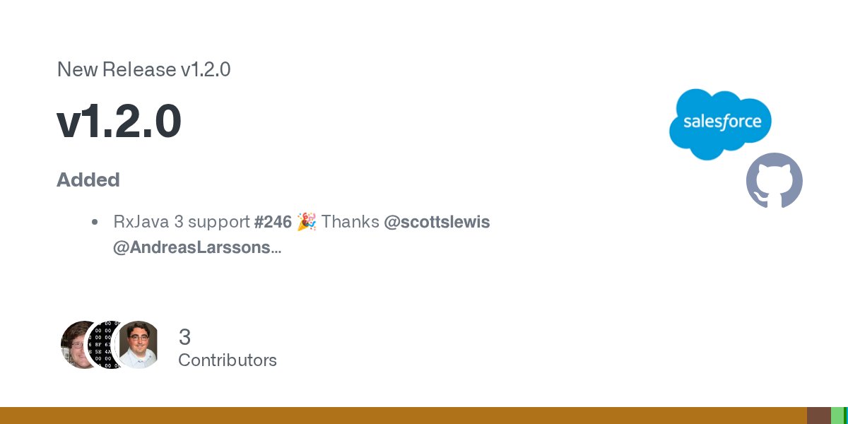 ryanmichela's tweet card. Added RxJava 3 support #246 🎉 Thanks @scottslewis @AndreasLarssons Updated Updated to gRPC 1.39.0 Fixed Java path separator for Windows. #250 Thanks @Zetten