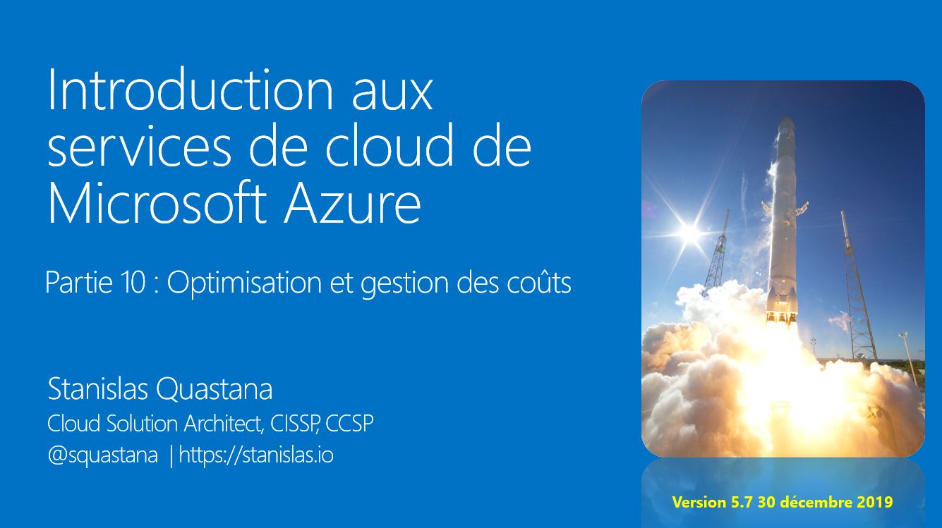 squastana's tweet card. Le cloud Microsoft Azure est en perpétuelle évolution et il était temps pour moi de réactualiser la série de vidéos que nous avions produit avec mon collègue Pascal Sauliere en janvier 2018. C’est …