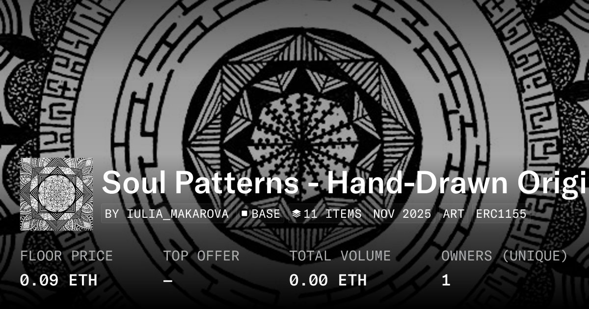 SOULPATTERNSART's tweet card. 100% hand-drawn sacred geometry & mandalas on archival paper.