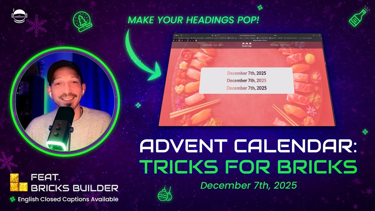 thewebonaut's tweet card. Advent Calendar: Tricks for Bricks Builder - Trick #7: Easy Custom...