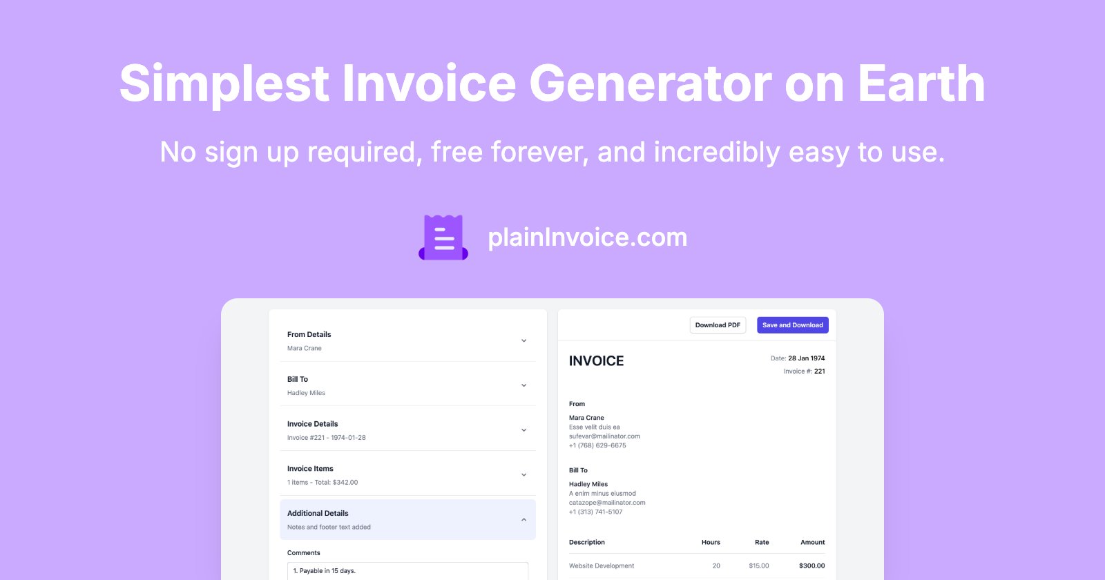 WebdevDiscu's tweet card. Create professional invoices in seconds. No sign up required, free forever, and incredibly easy to use.