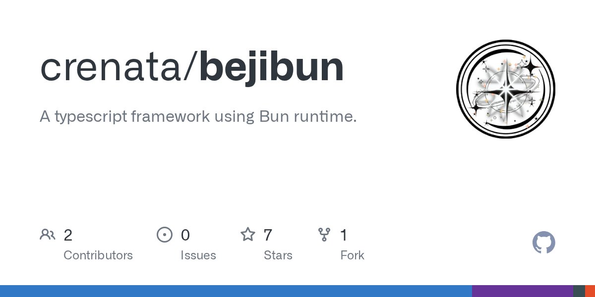 SavvytheRumGod's tweet card. A typescript framework using Bun runtime. Contribute to crenata/bejibun development by creating an account on GitHub.