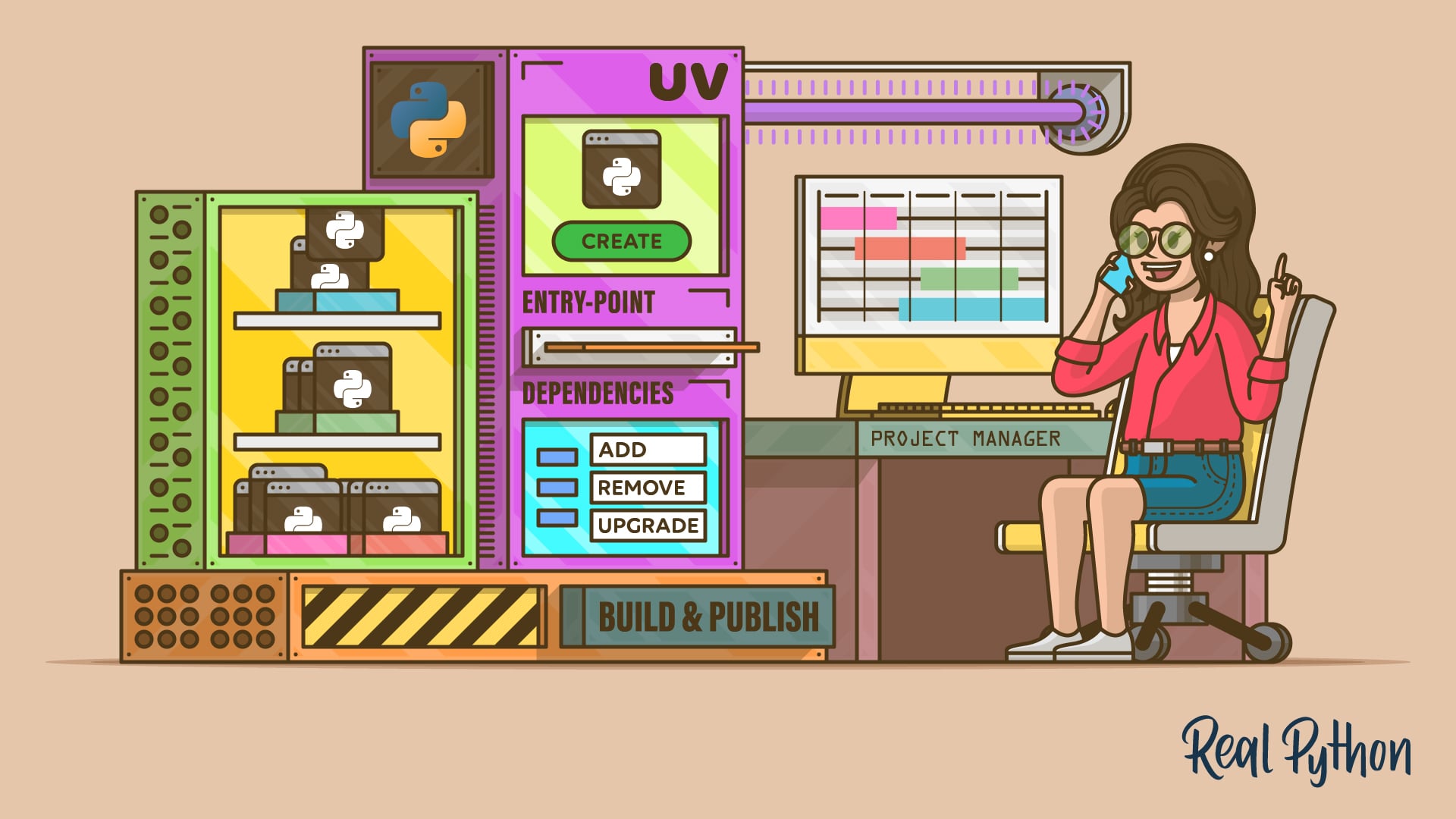 python_tip's tweet card. Learn how to create and manage your Python projects using uv, an extremely fast Python package and project manager written in Rust.