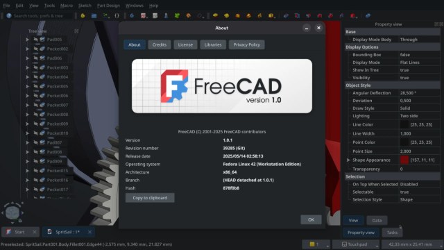 FreeCADNews's tweet card. We've just released FreeCAD 1.0.1. There are no new features in this version. The 176 commits that we backported from the main development branch are fixes for various issues identified in the stab…