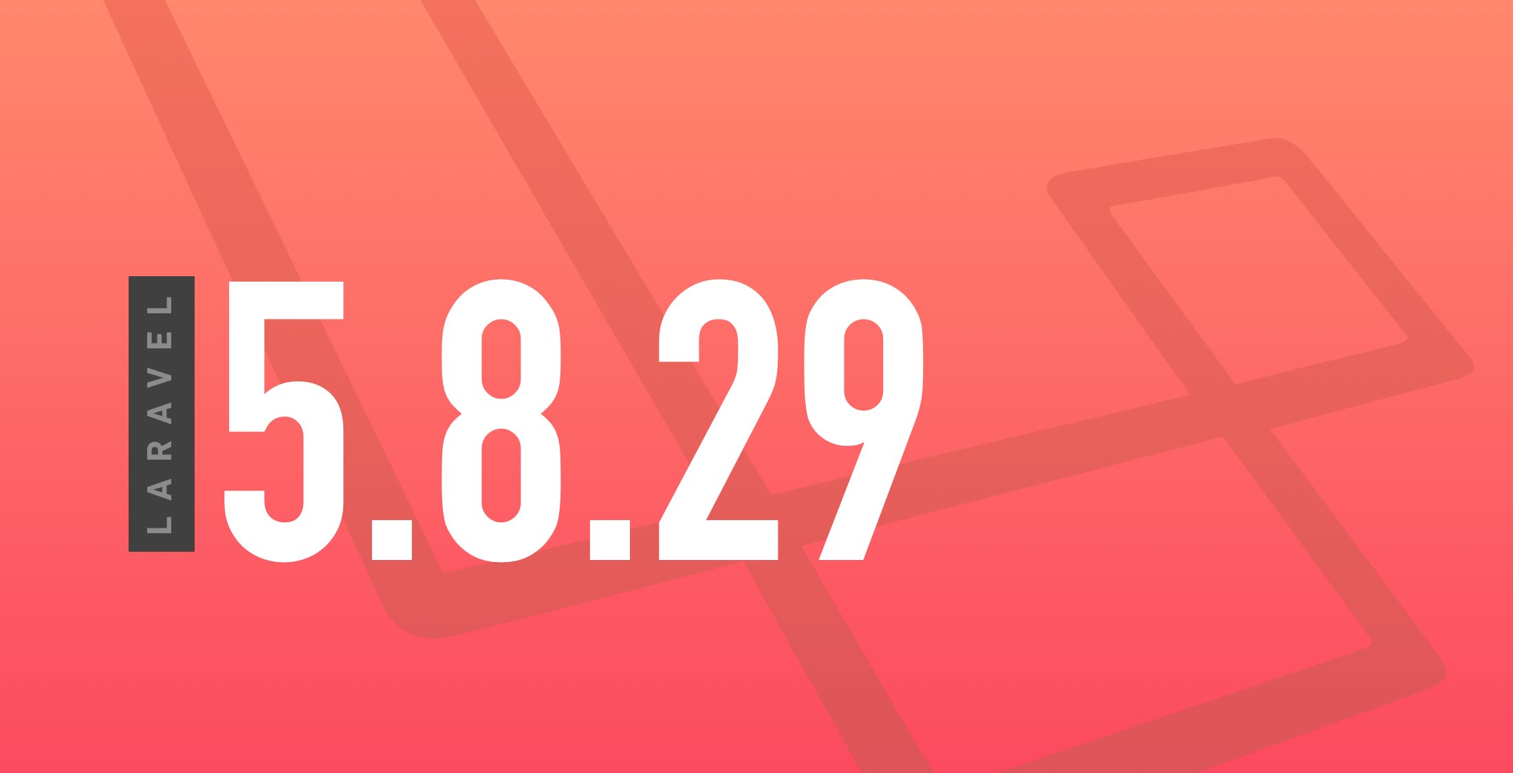 laravelnews's tweet card. The Laravel team released v5.8.29 which includes a few new features, performance improvement to MorphTo relationships, and a few bug fixes.
