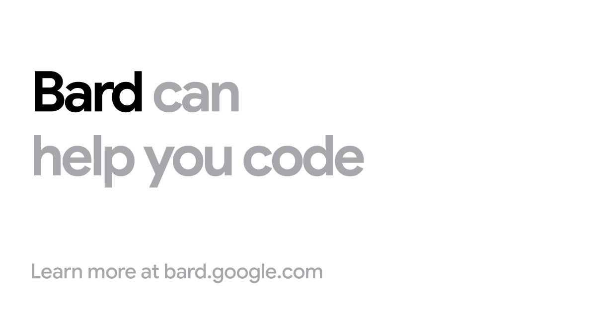 Google's tweet card. Bard can now help with programming and software development tasks, across more than 20 programming languages.