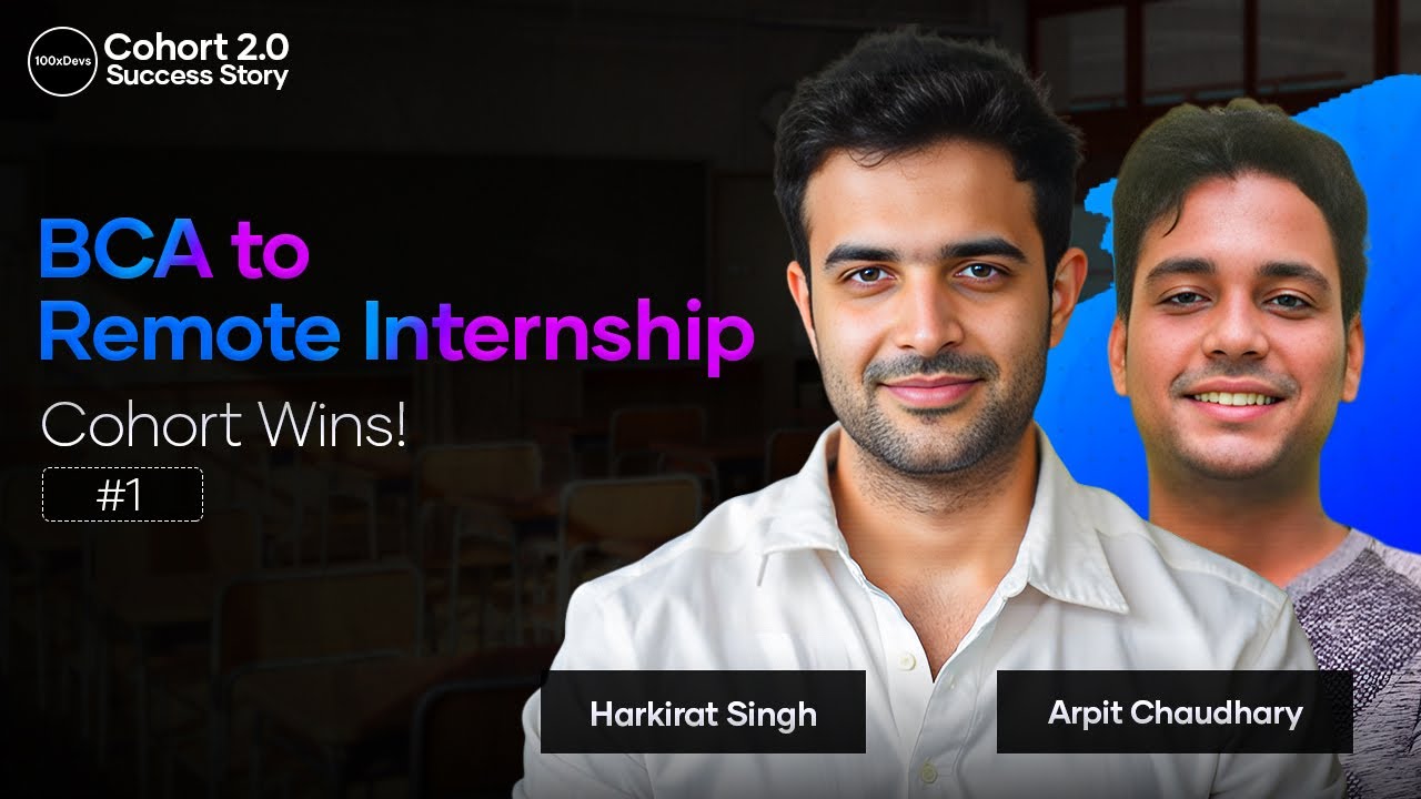 git_cuber's tweet card. BCA to Remote Internship - How I did it | 100xdevs Success Stories