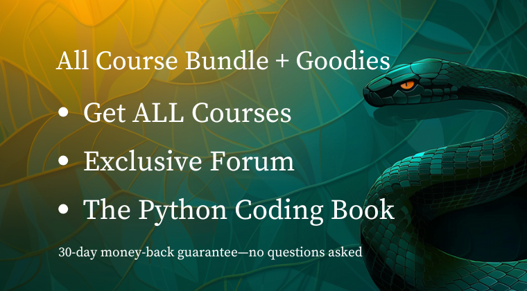 ThePythonPlace's tweet card. Become a member of The Python Coding Place. Join through a monthly subscription or a one-time fee to get access to everything. This is the place to learn Python coding