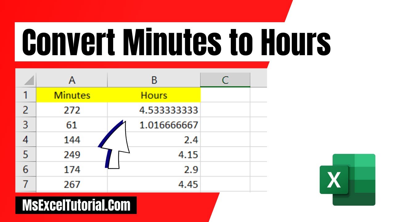 Excel10tutorial's tweet card. How to Convert Minutes to Hours in Excel