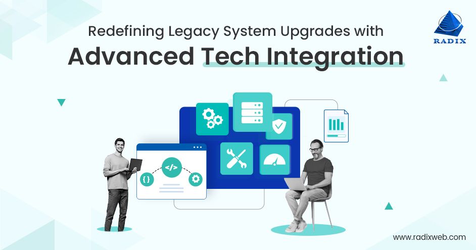 radixweb's tweet card. Upgrade legacy systems with Radixweb's modernization services, integrating emerging technologies to drive innovation and achieve success without disruptions.