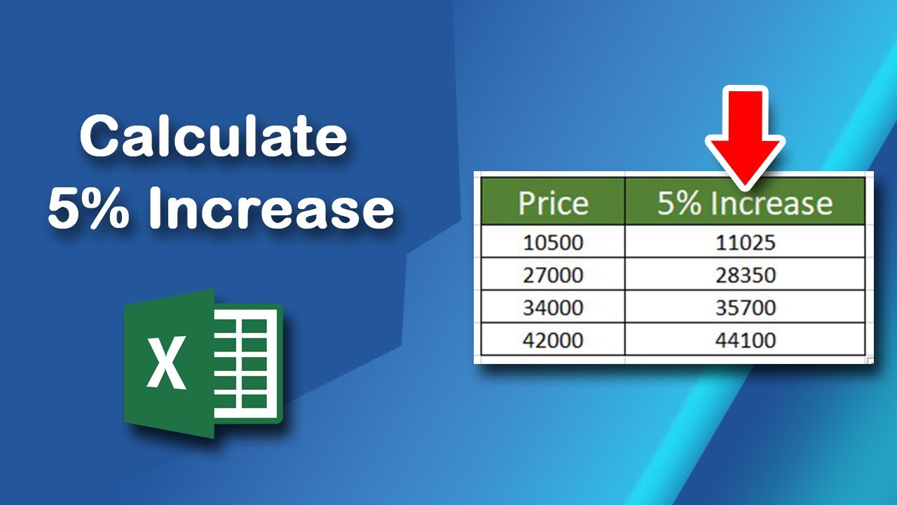 RehanaDhaka1216's tweet card. How to calculate a 5% increase in Excel