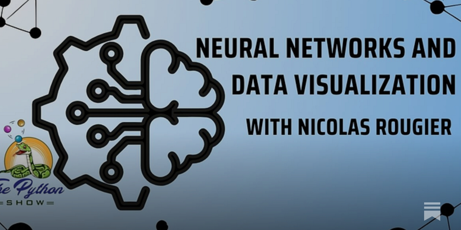 ThePythonShow's tweet card. In this episode, we have the honor of having Nicolas Rougier on our show.