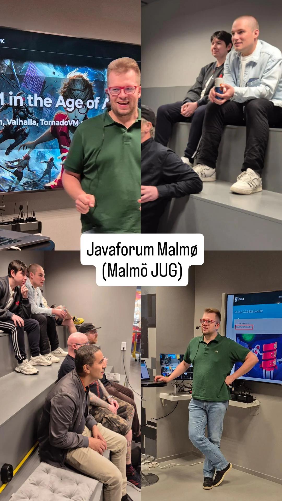 ivar_grimstad's tweet card. The second event of Javaforum Malmø took place this Monday. We were fortunate enough to have Artur Skowroński visit us and talk about JVM in the Age of AI. Those present experienced a fast-paced pr…